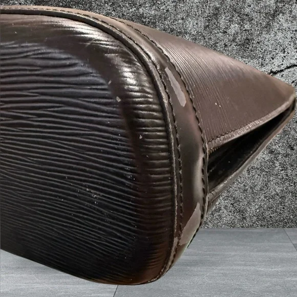 Vintage Louis Vuitton Black Epi Leather Lussac Tote Bag Large 17” x 12” Good - Picture 12 of 16